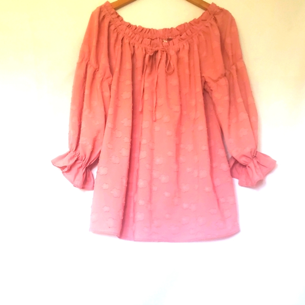 Cato Pink Off-Shoulder Top Large